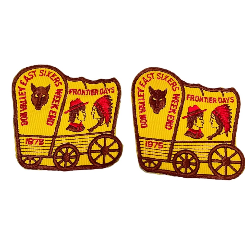 Frontier Days Patches 1975 Lot 2 Don Valley Sixers Covered Wagon Vintage Canada